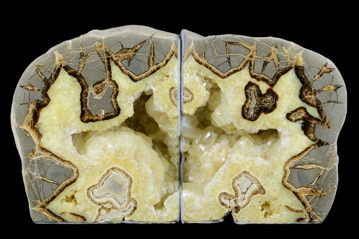 Crystal Filled Septarian Geode Bookends - Utah #184589